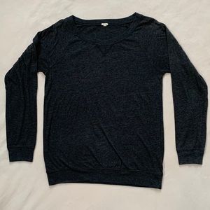 J.Crew long sleeve charcoal top, size medium